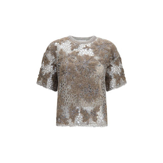 Beige Mohair Pattern Shirt