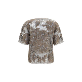 Beige Mohair Pattern Shirt