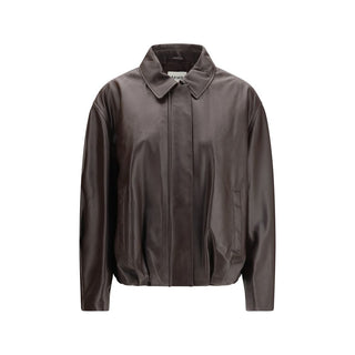 Brown Leather Bomber