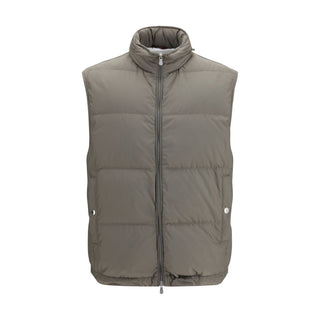 Gray Polyester Sleeveless Jacket