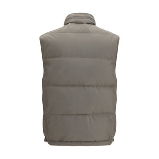 Gray Polyester Sleeveless Jacket