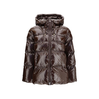 Brown Polyamide Full-Length Jacket