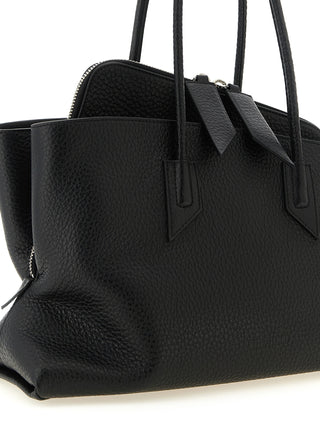 Black Bovine Leather Shoulder Bag