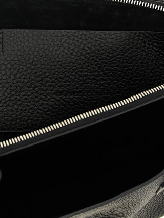 Black Bovine Leather Shoulder Bag