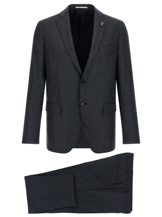 Gray Polyester Two-Piece Suit