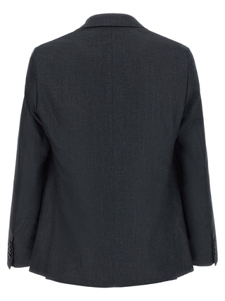 Gray Polyester Two-Piece Suit