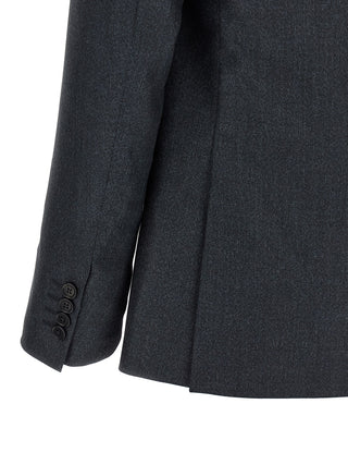 Gray Polyester Two-Piece Suit