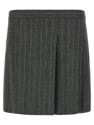 Gray Polyester Long Skirt