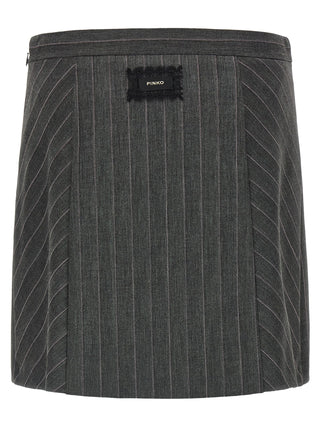 Gray Polyester Long Skirt