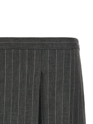 Gray Polyester Long Skirt