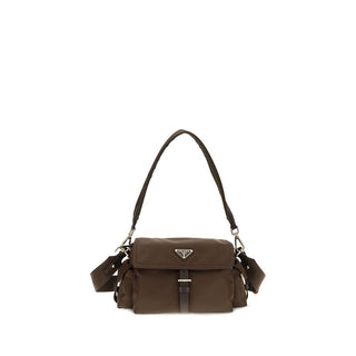 Brown Recycled Polyamide Shoulder Bag