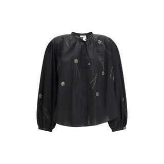 Black Cotton Pattern Shirt