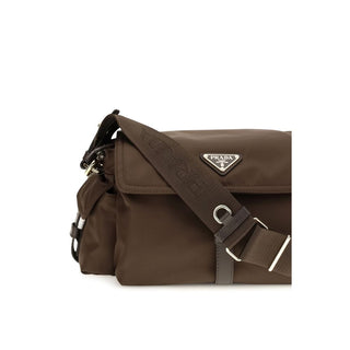 Brown Recycled Polyamide Shoulder Bag