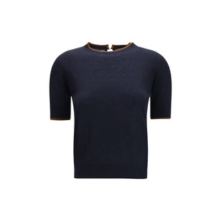 Blue Silk T-Shirt