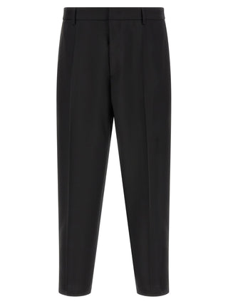 Black Virgin Wool Cropped Pants