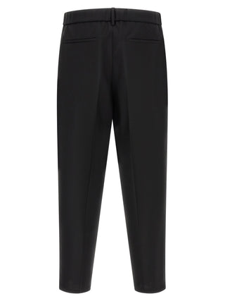 Black Virgin Wool Cropped Pants