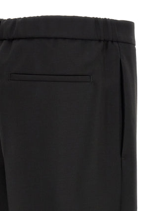 Black Virgin Wool Cropped Pants