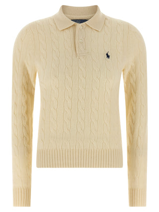 White Wool Polo Shirt