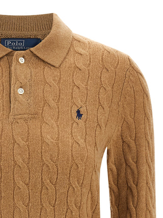 Beige Wool Polo Shirt