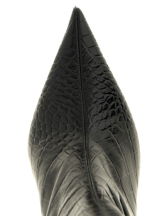 Black Calfskin Over The Knee