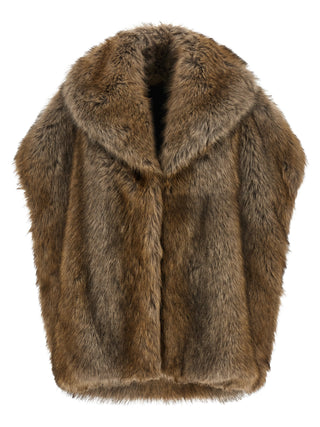 Brown Polyester Sleeveless Jacket