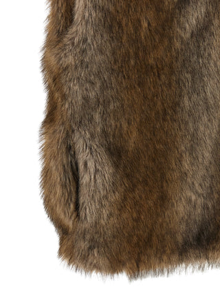 Brown Polyester Sleeveless Jacket