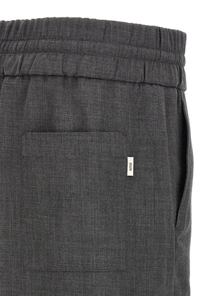 Gray Virgin Wool Casual Pants