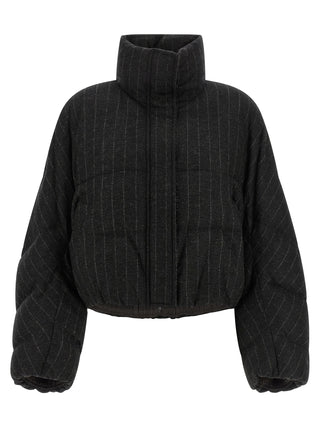Gray Virgin Wool Full-Length Jacket