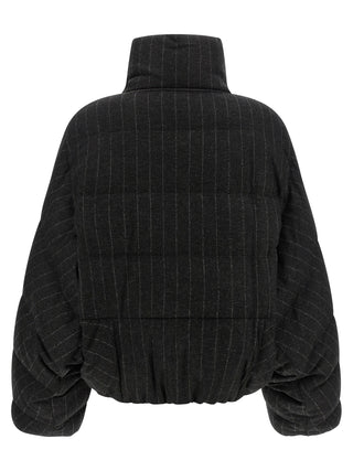 Gray Virgin Wool Full-Length Jacket