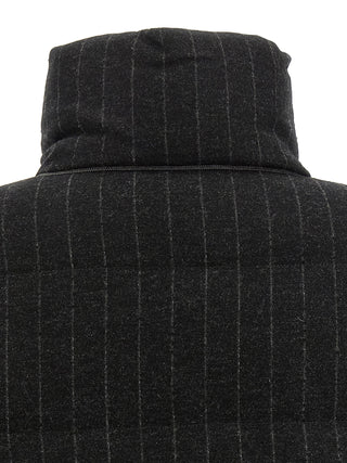Gray Virgin Wool Full-Length Jacket