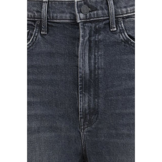 Black Cotton Cropped Jeans