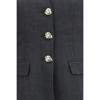 Gray Polyester Blazer