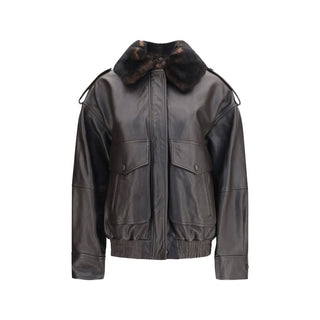 Brown Calf Leather Bos Taurus Bomber