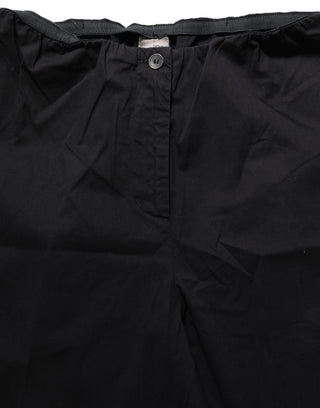 Black High-Waisted Straight Chino Women Trouser Pants