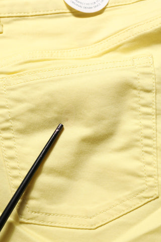 Yellow Mid Waist Straight Cropped Denim Women Trouser Jeans