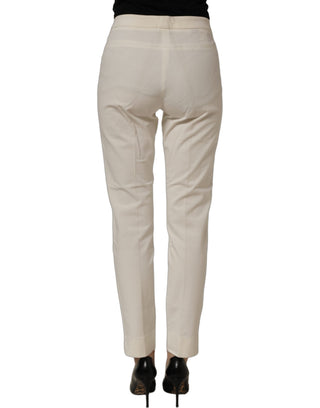 Off White MidWaist Tapered Women Chino Trouser Pants