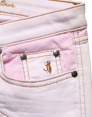 Light Pink Cotton Mid Waist Denim Trouser Jeans