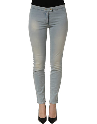 Light Blue Washed Stretch Skinny Denim Trouser Women Jeans