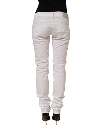 White Cotton Stretch Skinny Denim Jeans