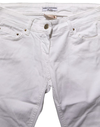 White Cotton Stretch Skinny Denim Jeans