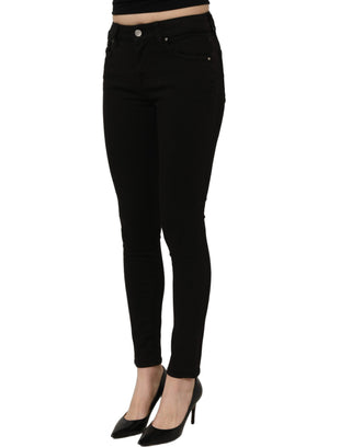 Black Cotton Stretch Skinny Denim Jeans