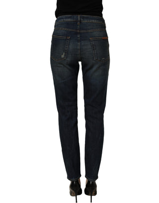 Blue Cotton Stretch Skinny Denim Jeans