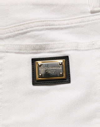 White Cotton Stretch Skinny Denim Jeans