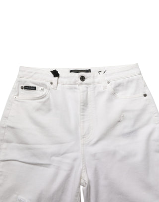 White Cotton Stretch Skinny Denim Jeans
