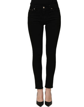 Dark Gray Cotton Stretch Skinny Denim Jeans