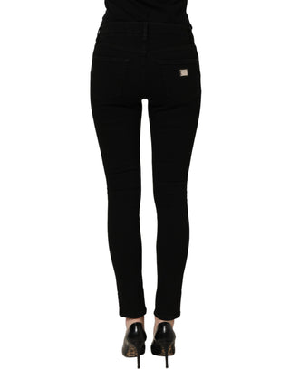 Dark Gray Cotton Stretch Skinny Denim Jeans