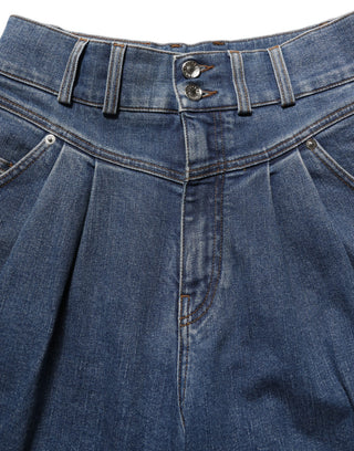 Dark Blue Cotton Stretch Tapered Denim Jeans