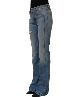 Blue Cotton Boot Cut Denim Trouser Jeans