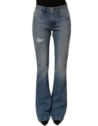 Blue Cotton Boot Cut Denim Trouser Jeans