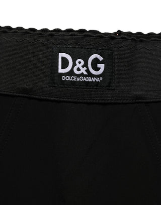 Black Viscose High Waist Capri Trouser Pants